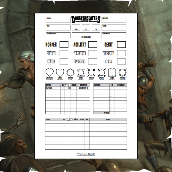 Dungeonslayers IV Charakterbogen