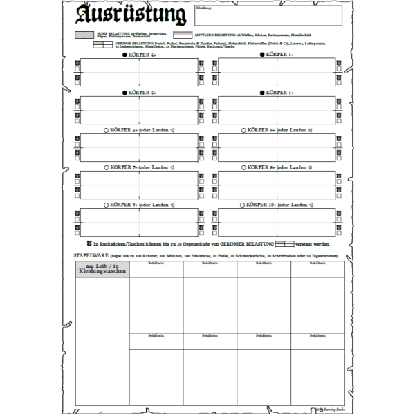 Dungeonslayers⛨ Charakterbogen